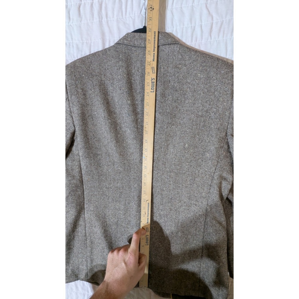 Vintage 1970s Taupe Wool Donegal Fleck Tweed Blazer Reversible Vest Union 38S - Picture 6 of 16
